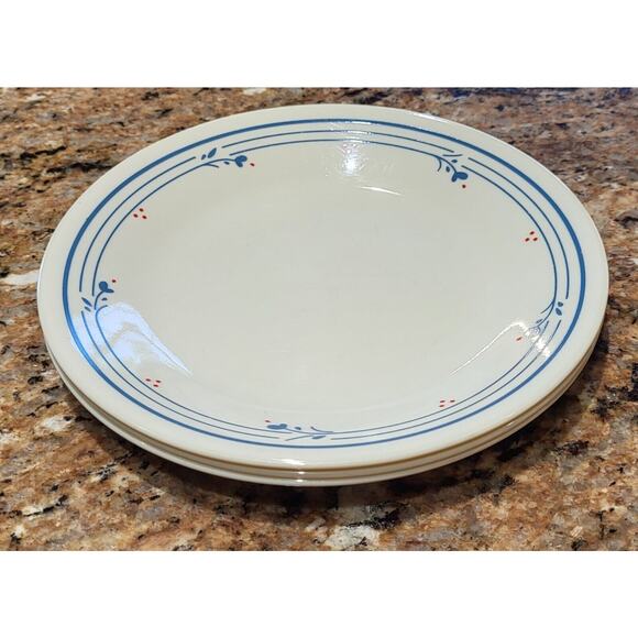 3 Corelle Country Violets Bread & Butter Plates Beige Plates Blue Flowers 6.75" - Picture 9 of 11